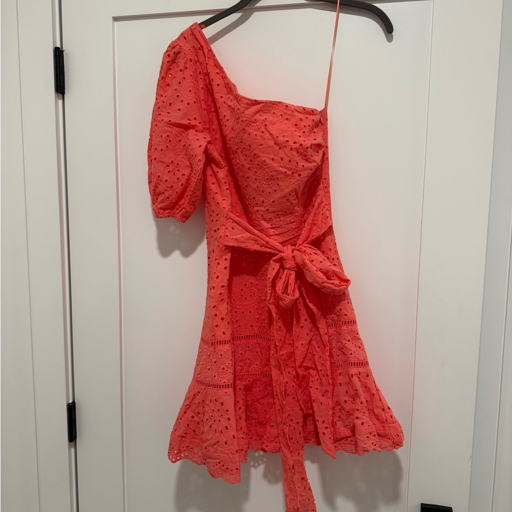 NWT Allison New York one shoulder coral mini dress